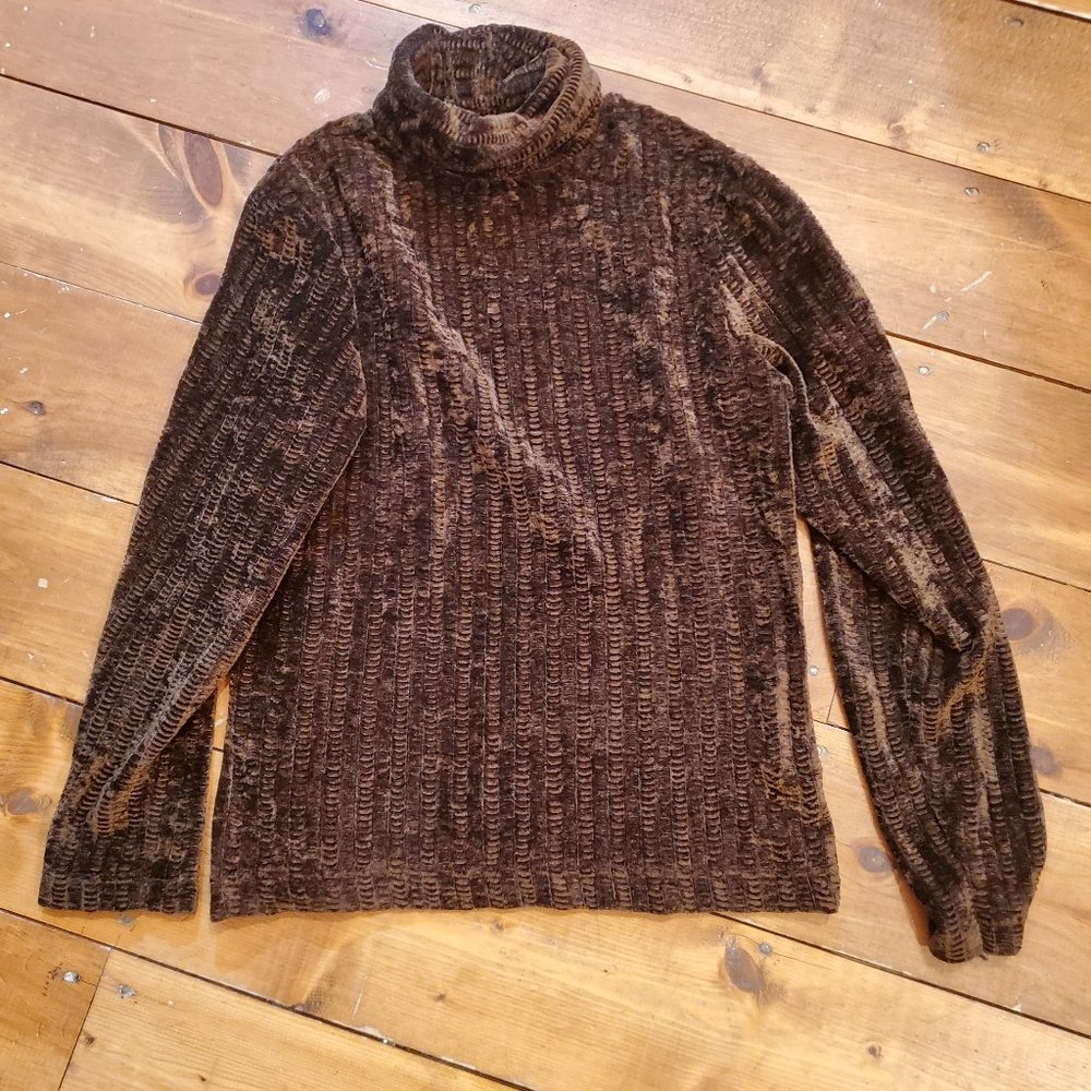 Brown Chenille Sweater, Women's, Size L